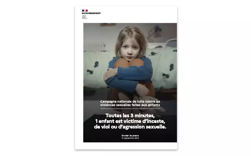 Visuel du dossier de presse de la campagne de lutte contre les violences faites aux enfants